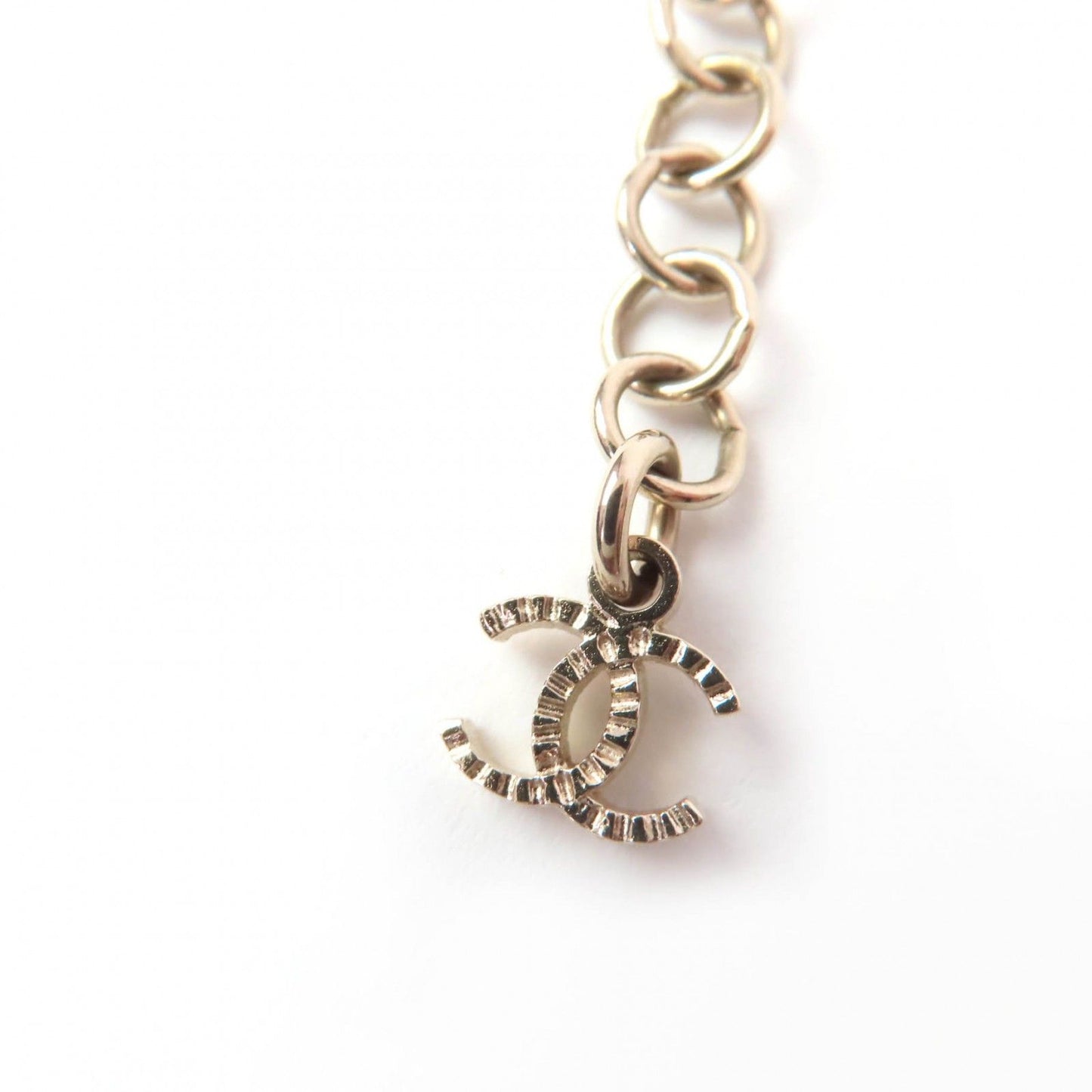 Chanel CC Logo Heart Rhinestone Faux Pearl Bracelet Gold — view 6