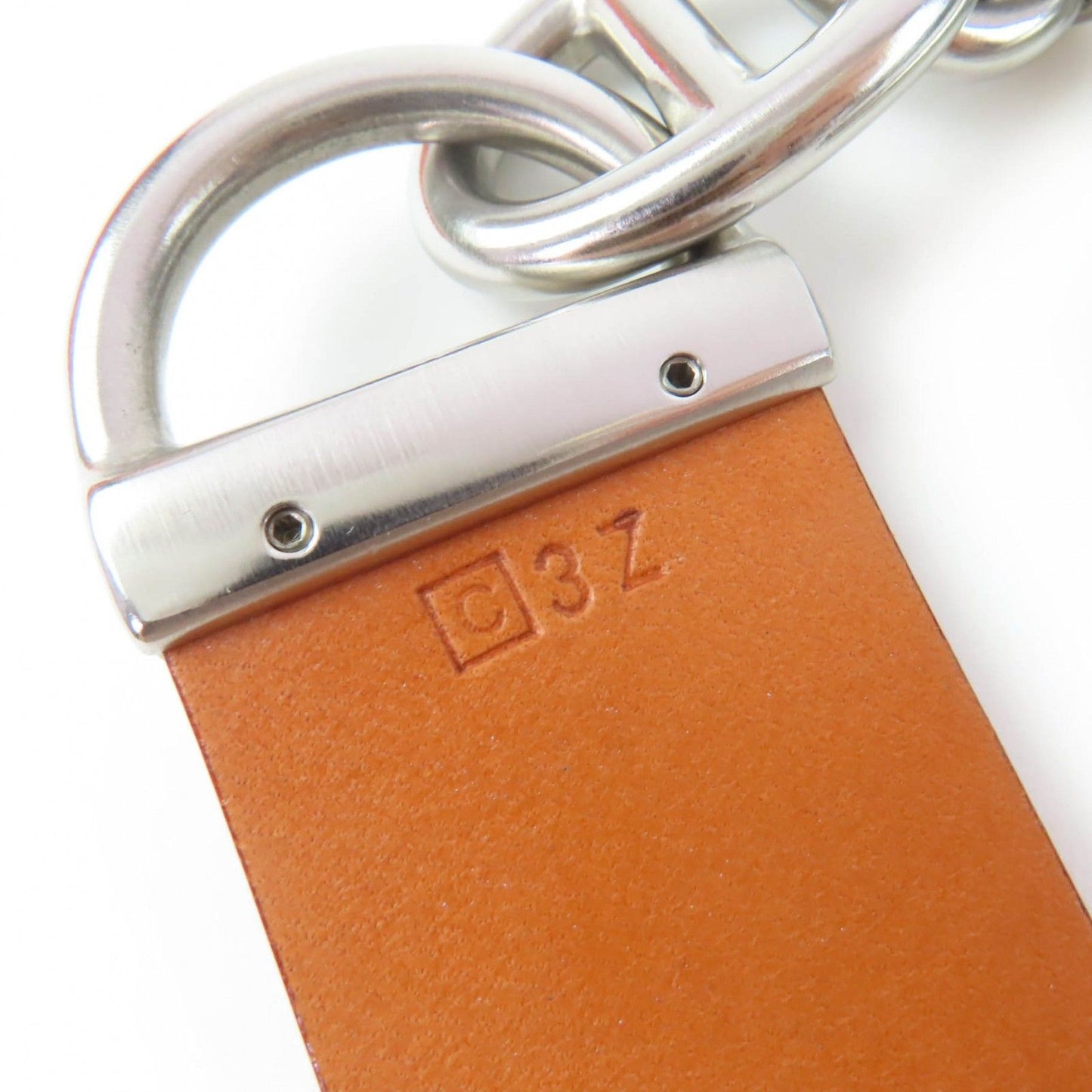 Hermes Vintage Silver Martin Margiela Era Chaine D'ancre Leather Belt Brown 70 — view 9