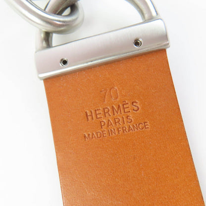 Hermes Vintage Silver Martin Margiela Era Chaine D'ancre Leather Belt Brown 70 — view 8