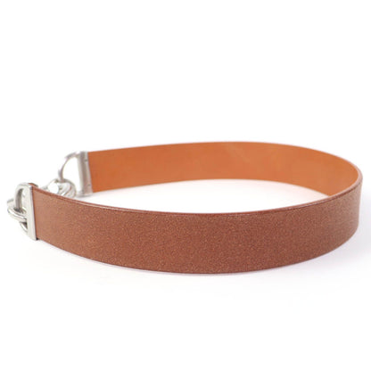 Hermes Vintage Silver Martin Margiela Era Chaine D'ancre Leather Belt Brown 70 — view 3