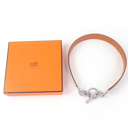 Hermes Vintage Silver Martin Margiela Era Chaine D'ancre Leather Belt Brown 70 — view 5