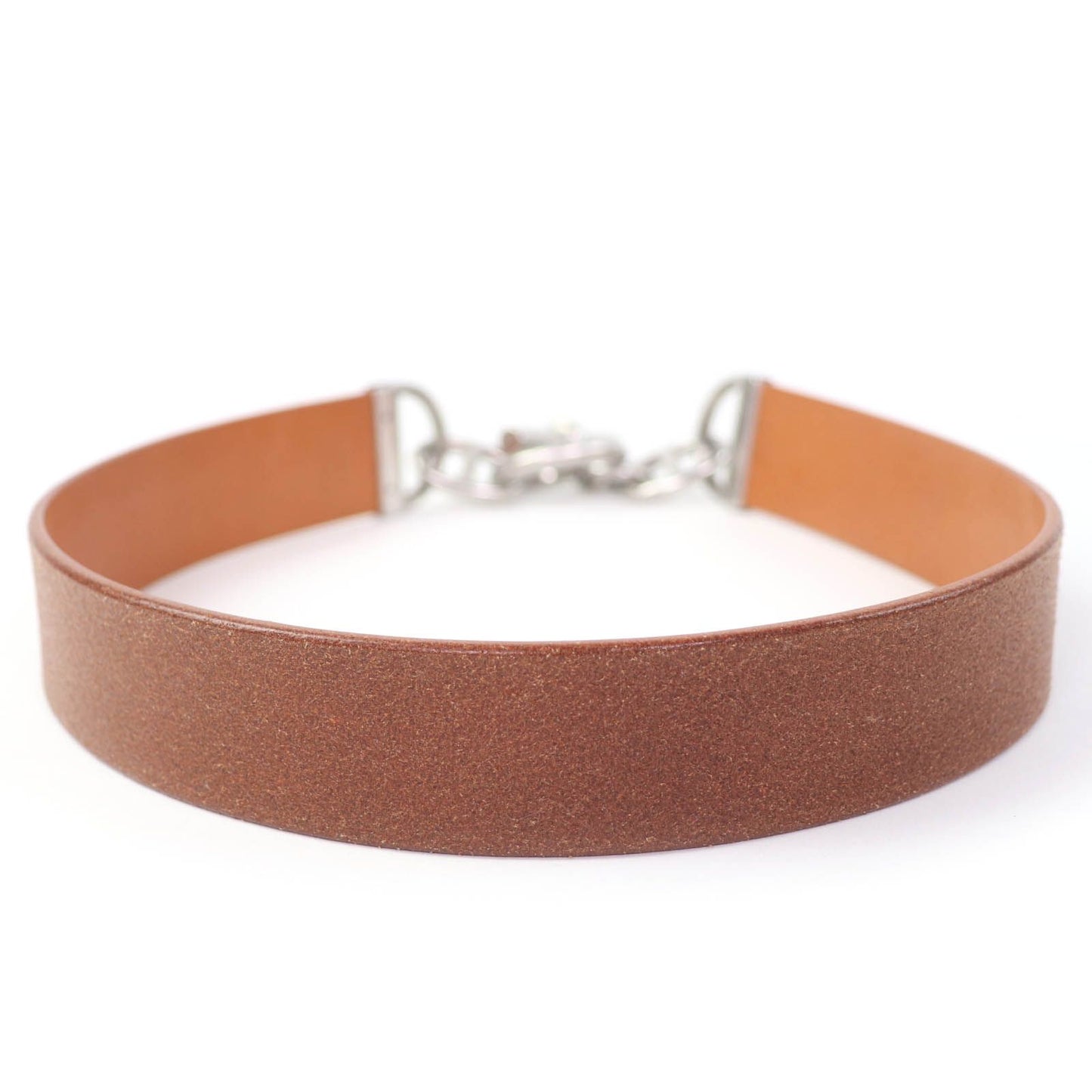 Hermes Vintage Silver Martin Margiela Era Chaine D'ancre Leather Belt Brown 70 — view 4