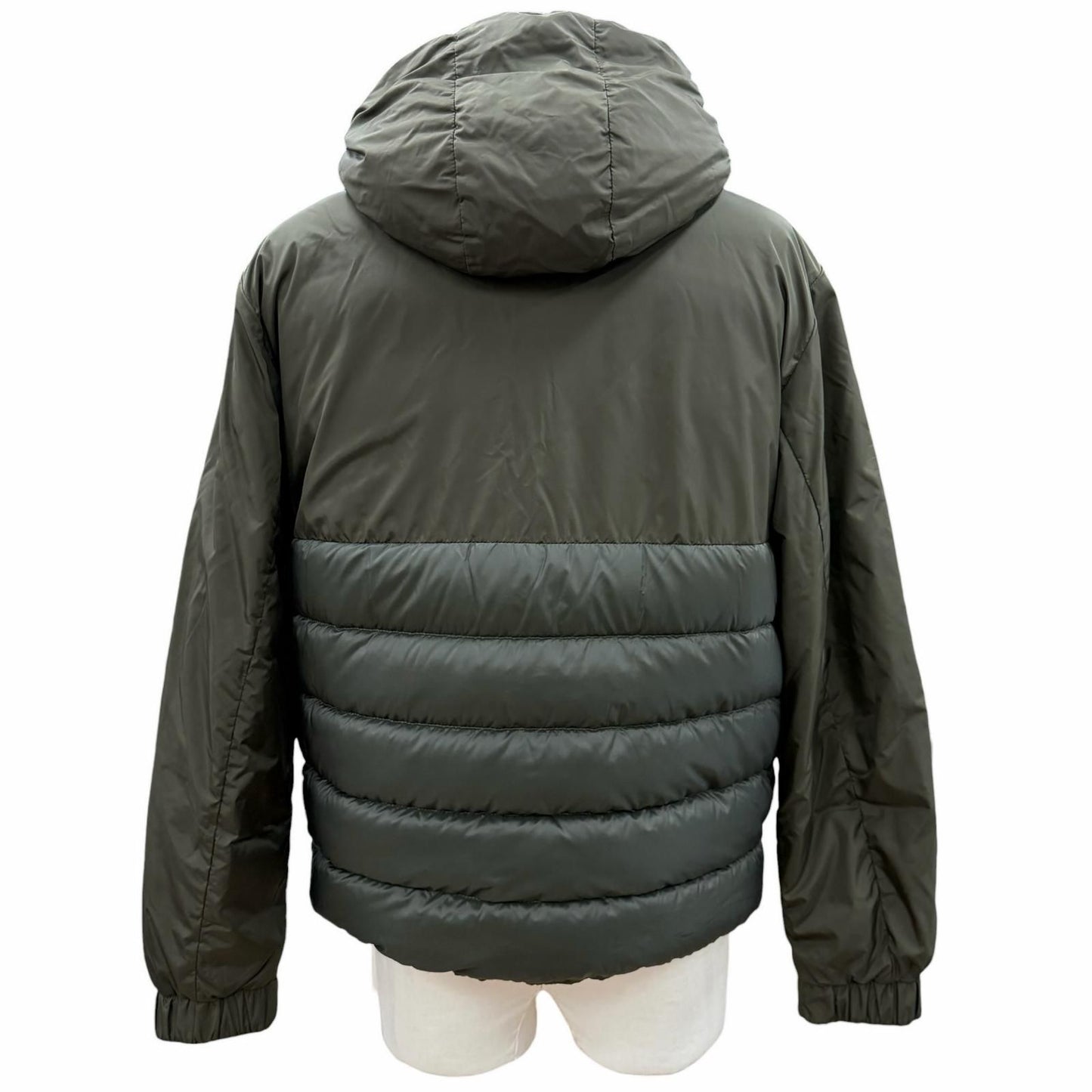 Bvlgari Moncler Melampyre Logo Patch Hooded Double Zip Up Jacket Khaki 0 — view 3