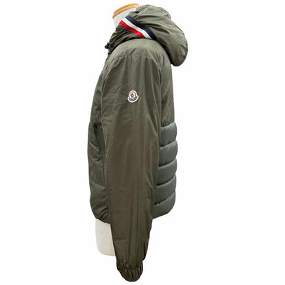 Bvlgari Moncler Melampyre Logo Patch Hooded Double Zip Up Jacket Khaki 0 — view 4