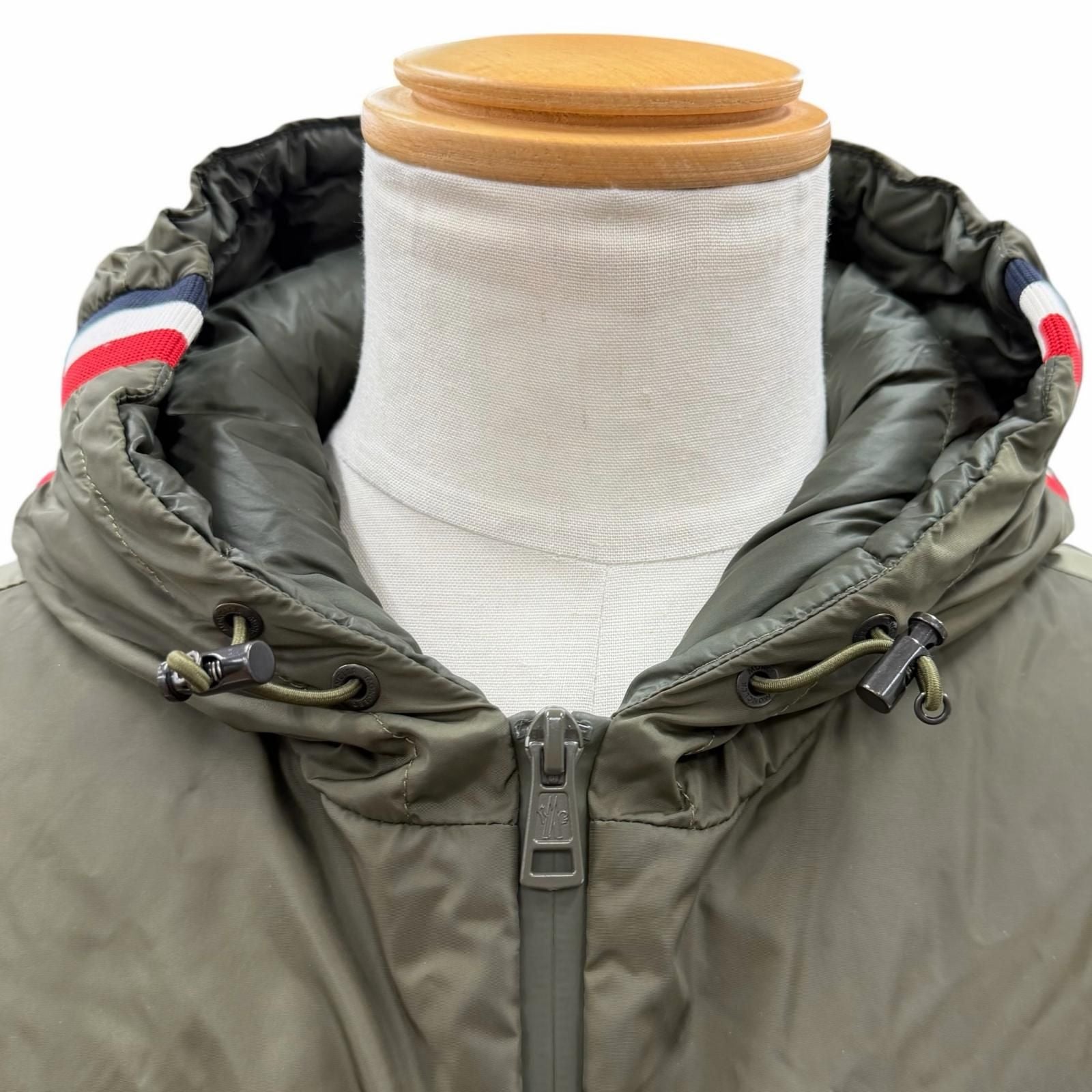 Bvlgari Moncler Melampyre Logo Patch Hooded Double Zip Up Jacket Khaki 0 — view 2