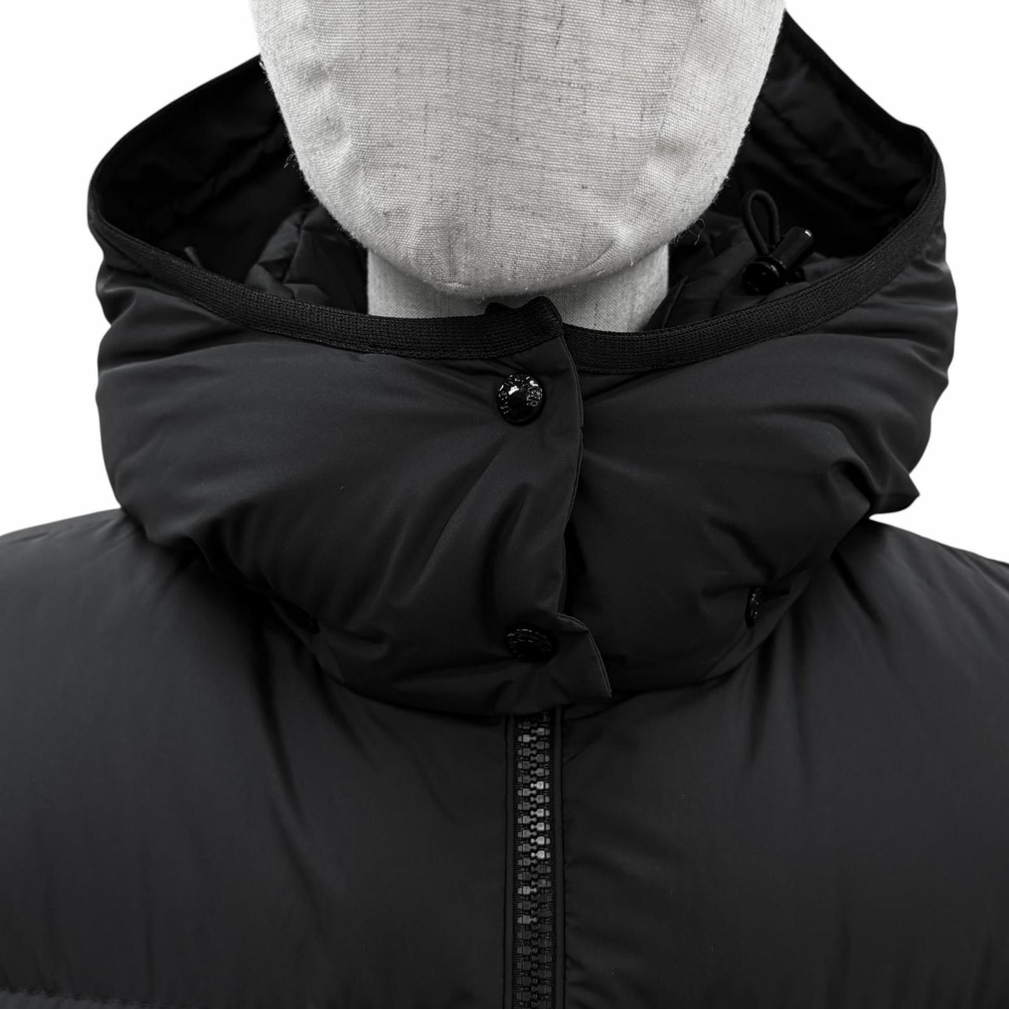 Moncler Fourmines Logo Patch with Hood Down Jacket Black 0 Garment Hanger — view 4