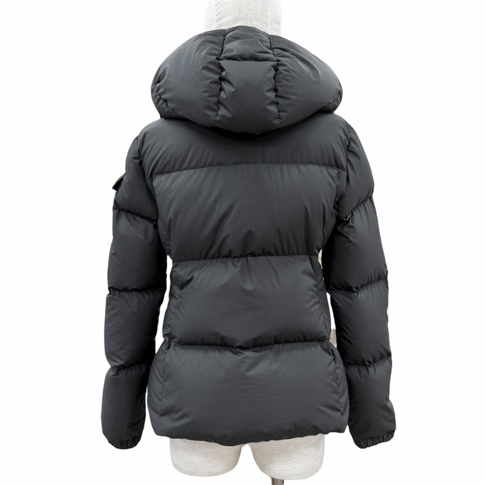 Moncler Fourmines Logo Patch with Hood Down Jacket Black 0 Garment Hanger — view 3