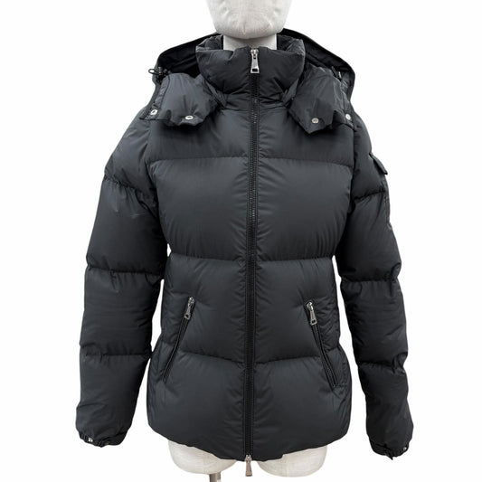 Moncler Fourmines Logo Patch with Hood Down Jacket Black 0 Garment Hanger