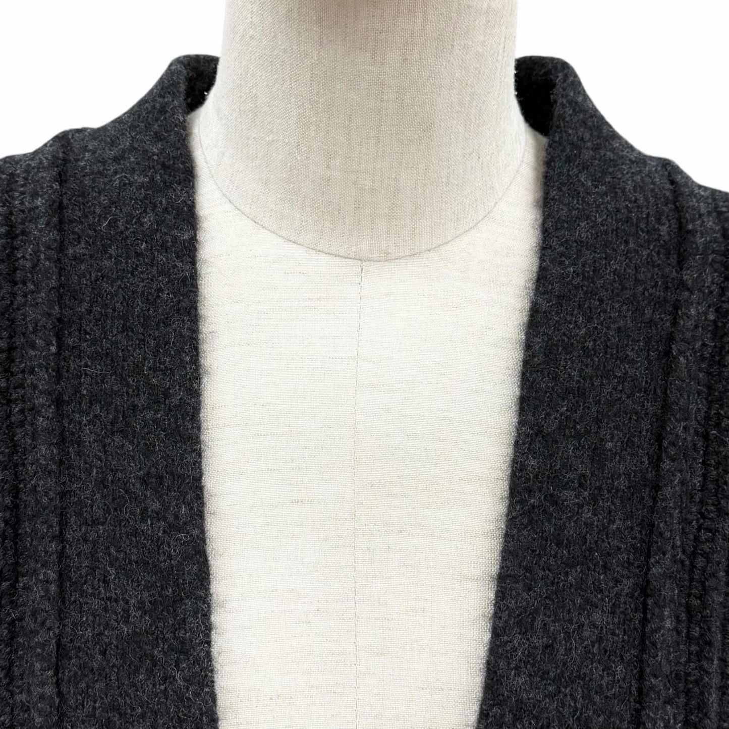 Hermes Cardigan Epais Manches Longues Meadow Button Wool Long Gray 36 UK — view 4