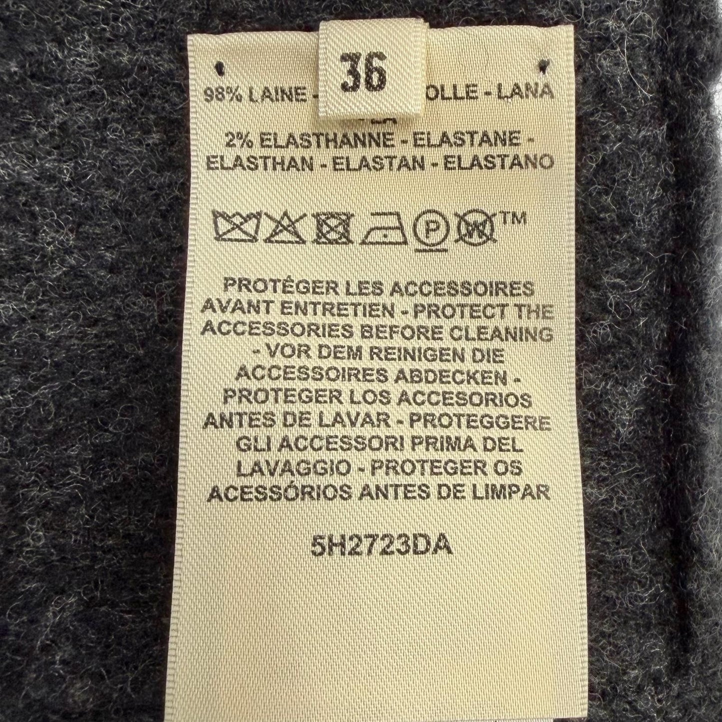 Hermes Cardigan Epais Manches Longues Meadow Button Wool Long Gray 36 UK — view 8