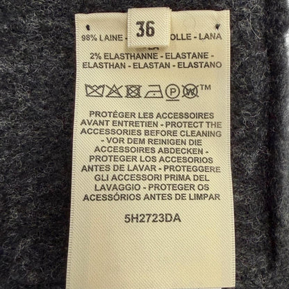 Hermes Cardigan Epais Manches Longues Meadow Button Wool Long Gray 36 UK — view 8