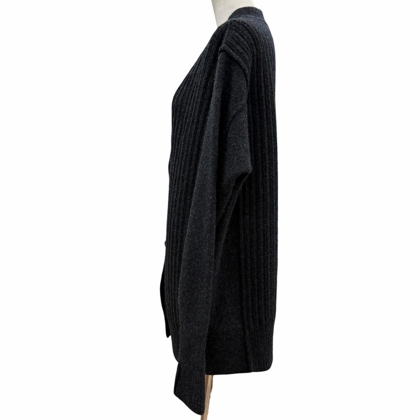 Hermes Cardigan Epais Manches Longues Meadow Button Wool Long Gray 36 UK — view 2