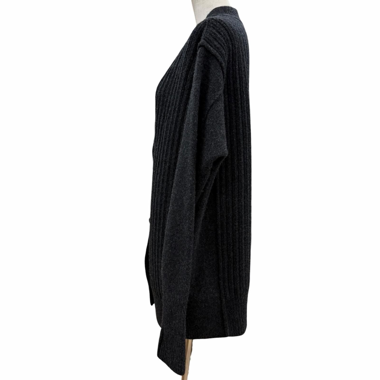 Hermes Cardigan Epais Manches Longues Meadow Button Wool Long Gray 36 UK — view 2