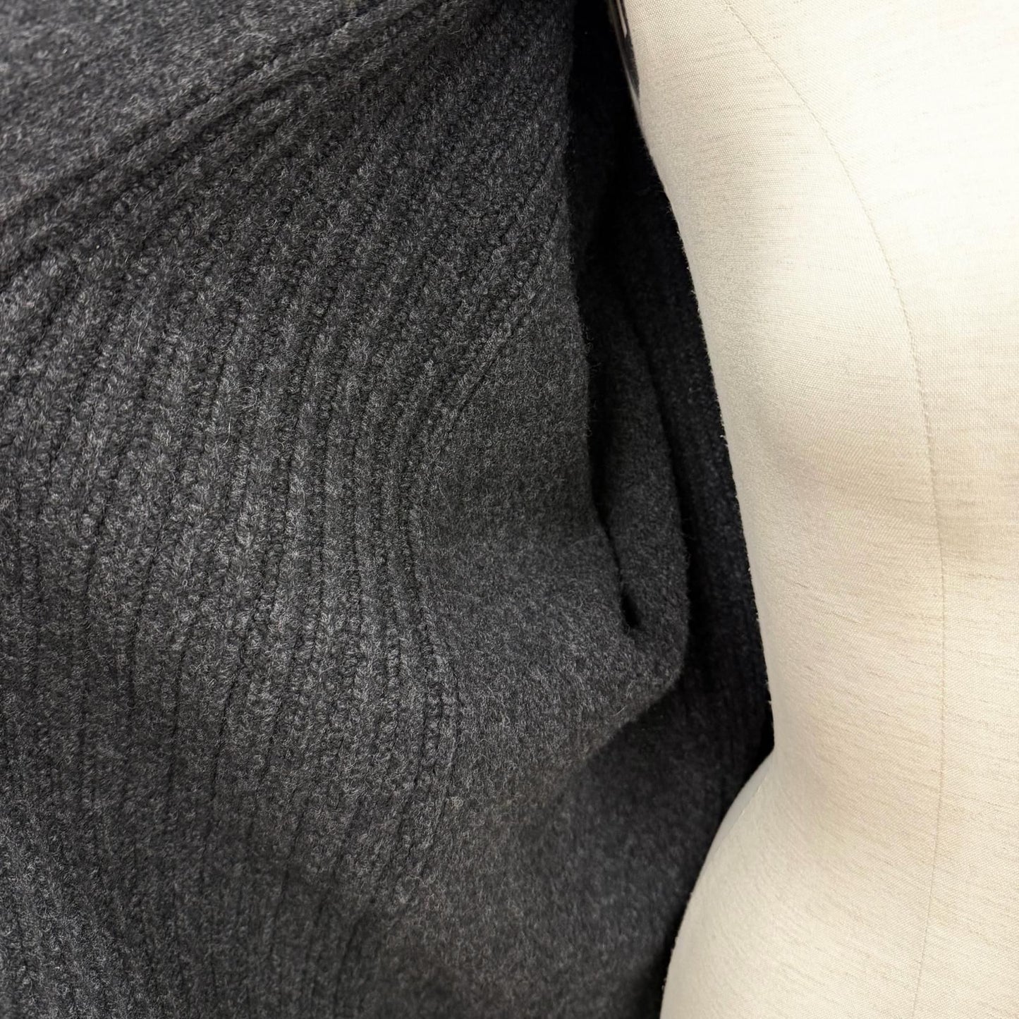 Hermes Cardigan Epais Manches Longues Meadow Button Wool Long Gray 36 UK — view 5