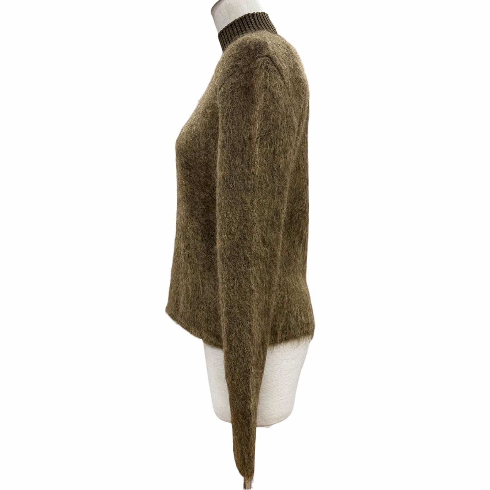 Hermes Virgin Wool Silk Mohair Long Sleeve Jagi Knit Sweater Brown 40 — view 2