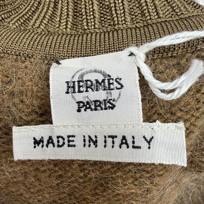 Hermes Virgin Wool Silk Mohair Long Sleeve Jagi Knit Sweater Brown 40 — view 6