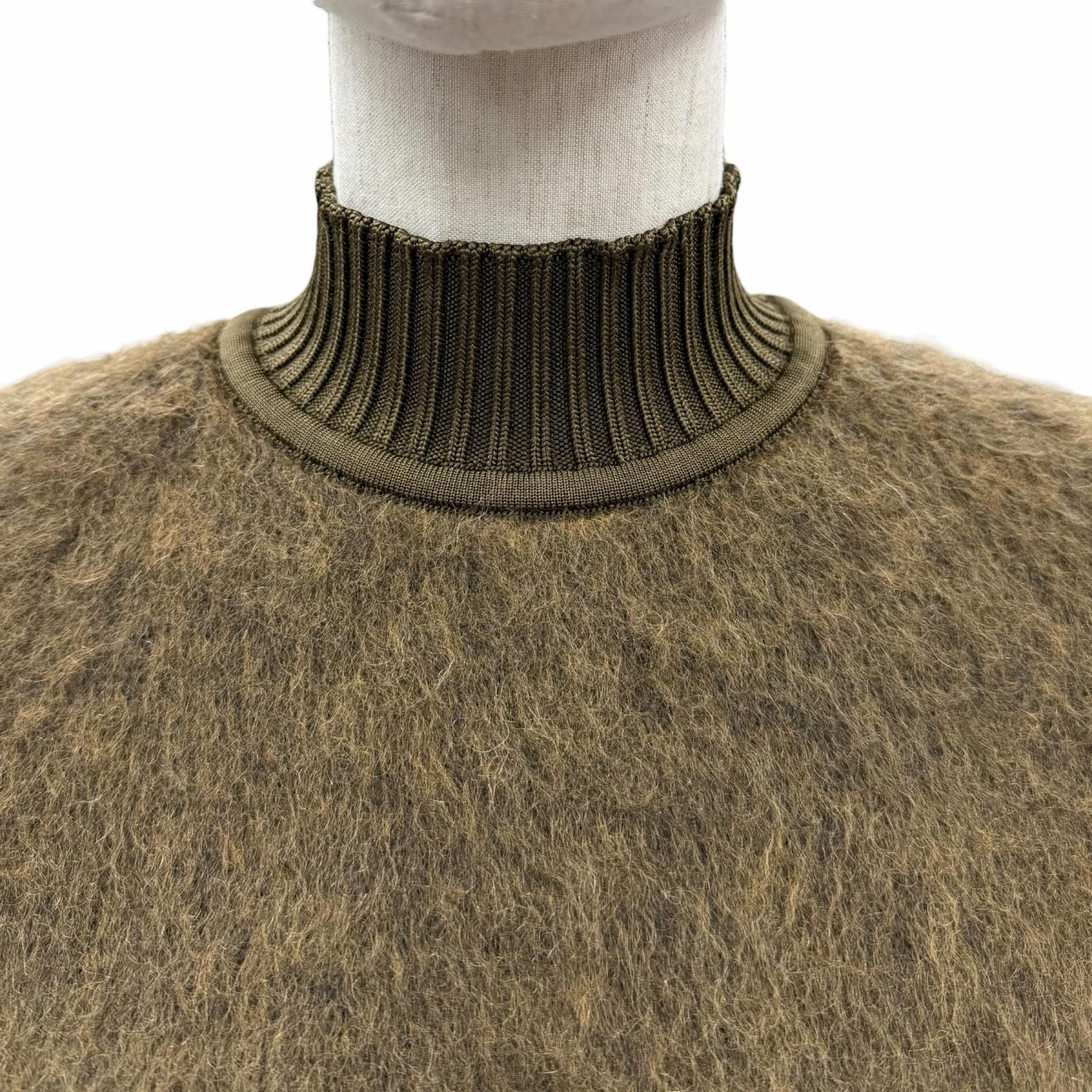 Hermes Virgin Wool Silk Mohair Long Sleeve Jagi Knit Sweater Brown 40 — view 4