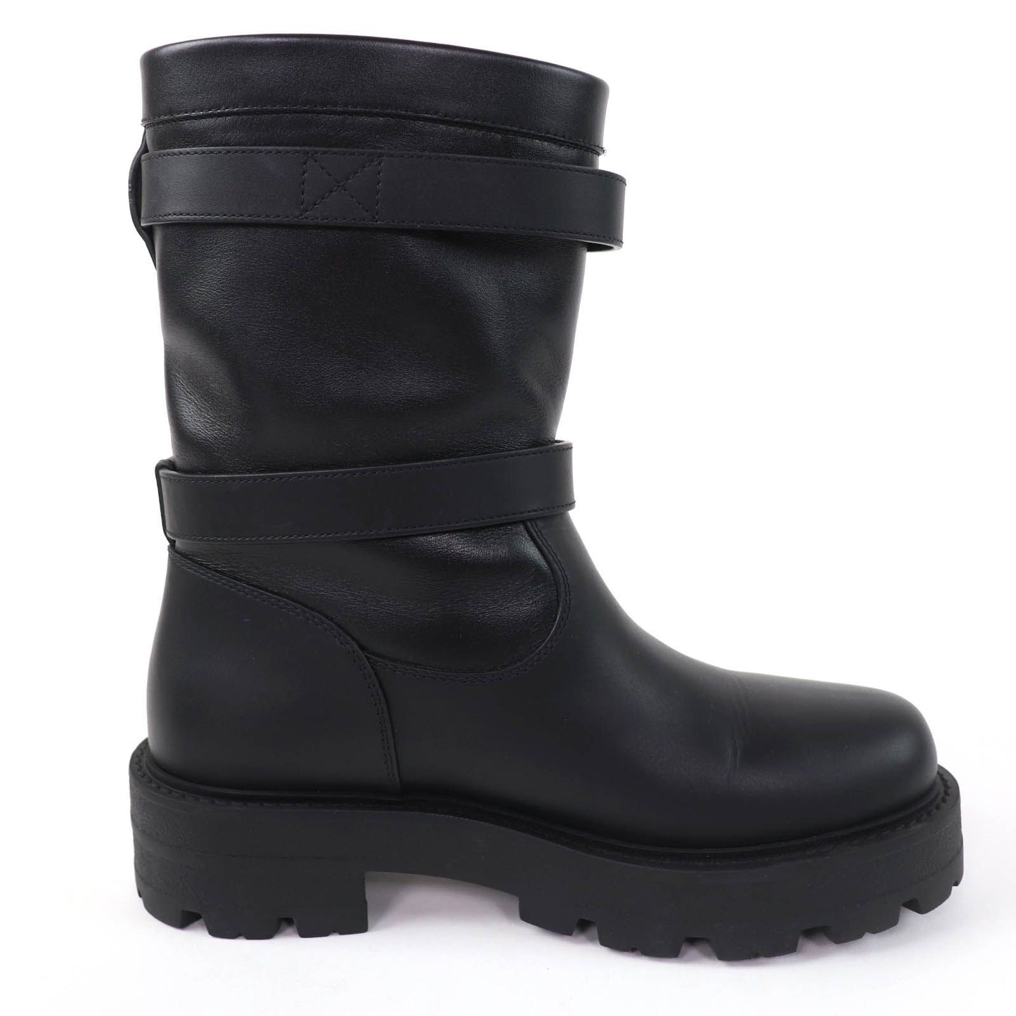 Dior D-major CD Logo Leather Short Boots Black — view 6