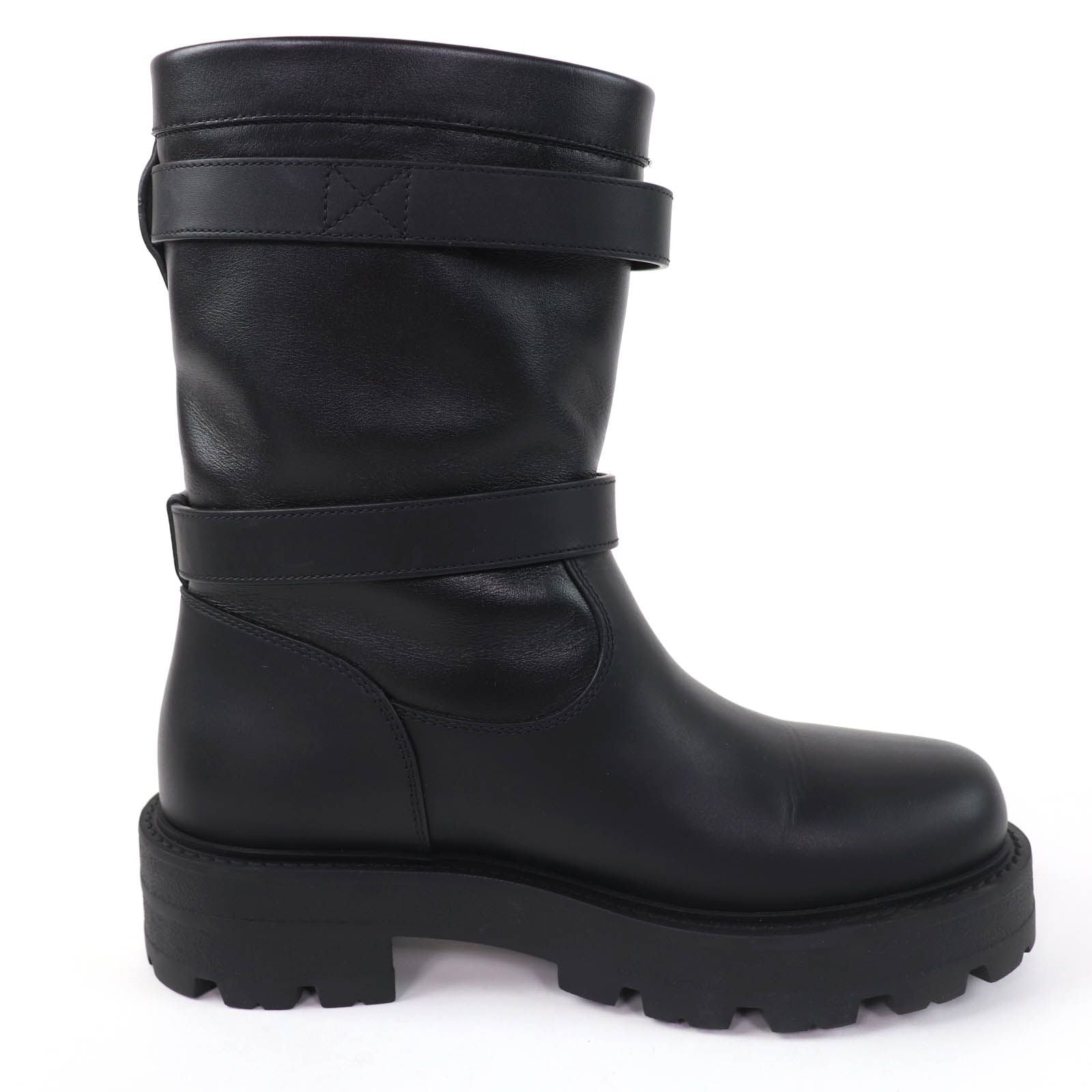 Dior D-major CD Logo Leather Short Boots Black — view 6