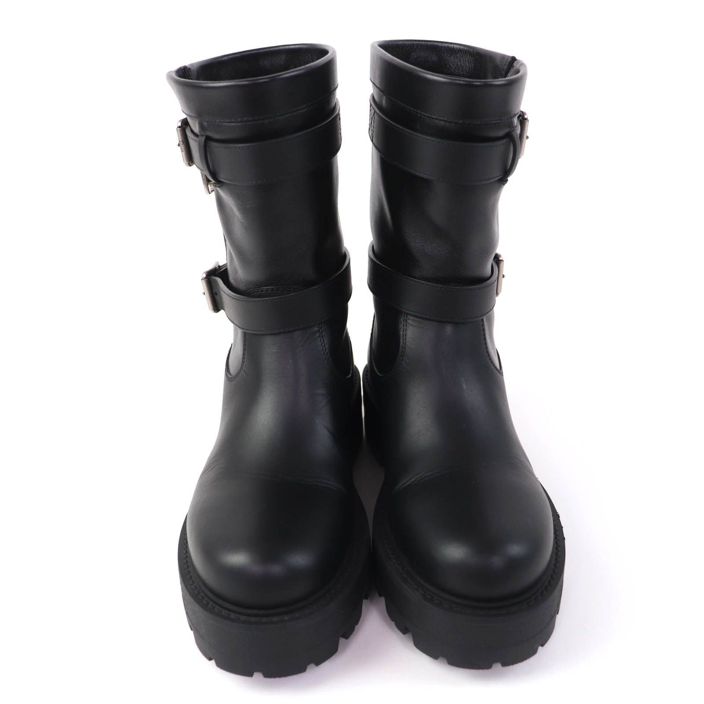 Dior D-major CD Logo Leather Short Boots Black — view 4