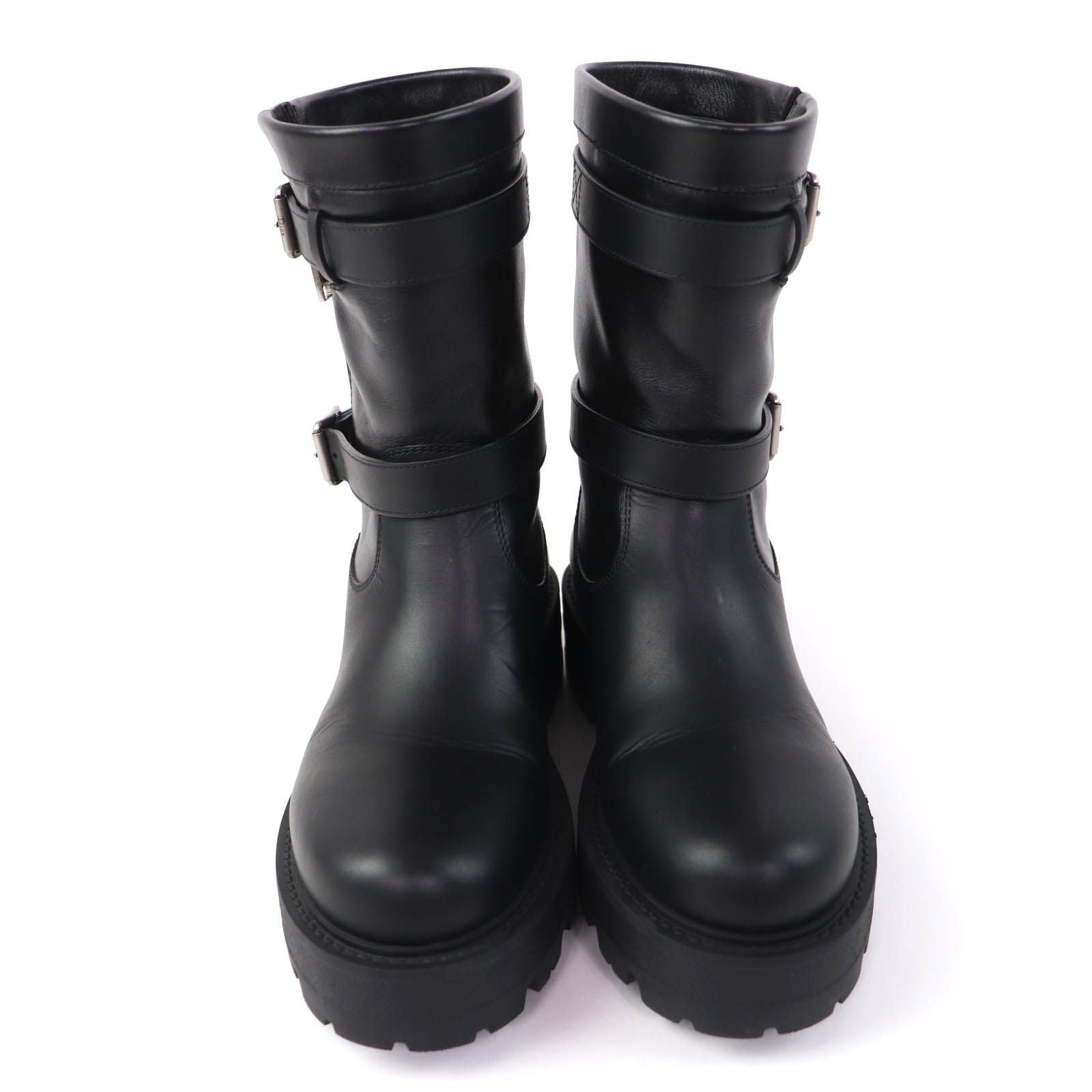 Dior D-major CD Logo Leather Short Boots Black — view 4