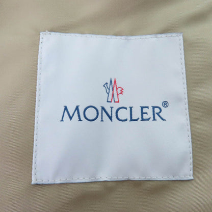 Moncler Villerest Logo Patch Hooded Trench Coat Beige — view 8