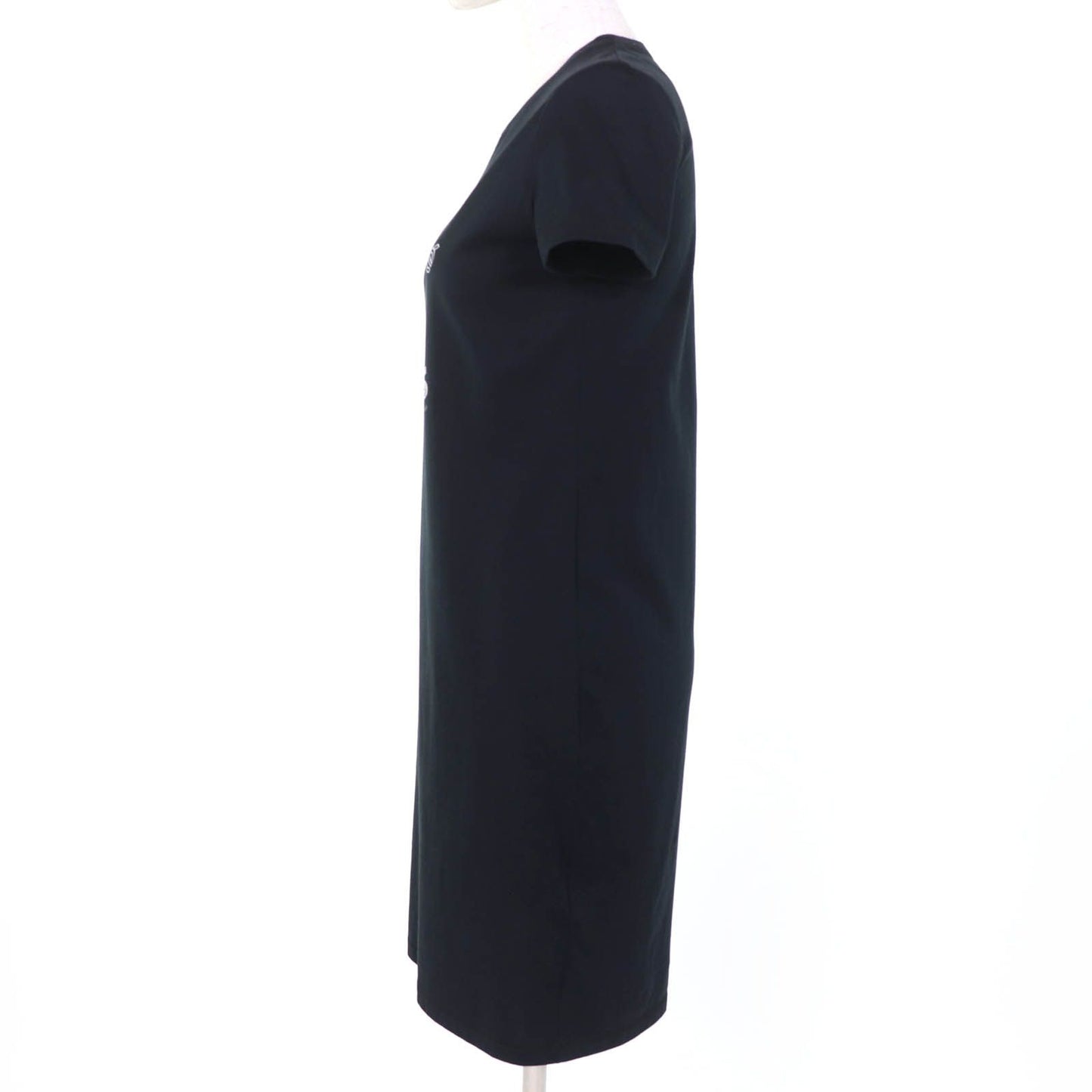 Hermes Boucles Cotton Short Sleeve Dress Black 34 — view 2