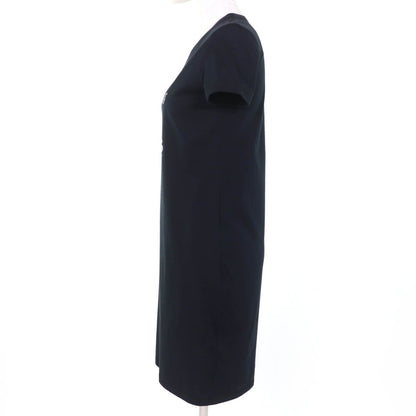 Hermes Boucles Cotton Short Sleeve Dress Black 34 — view 2