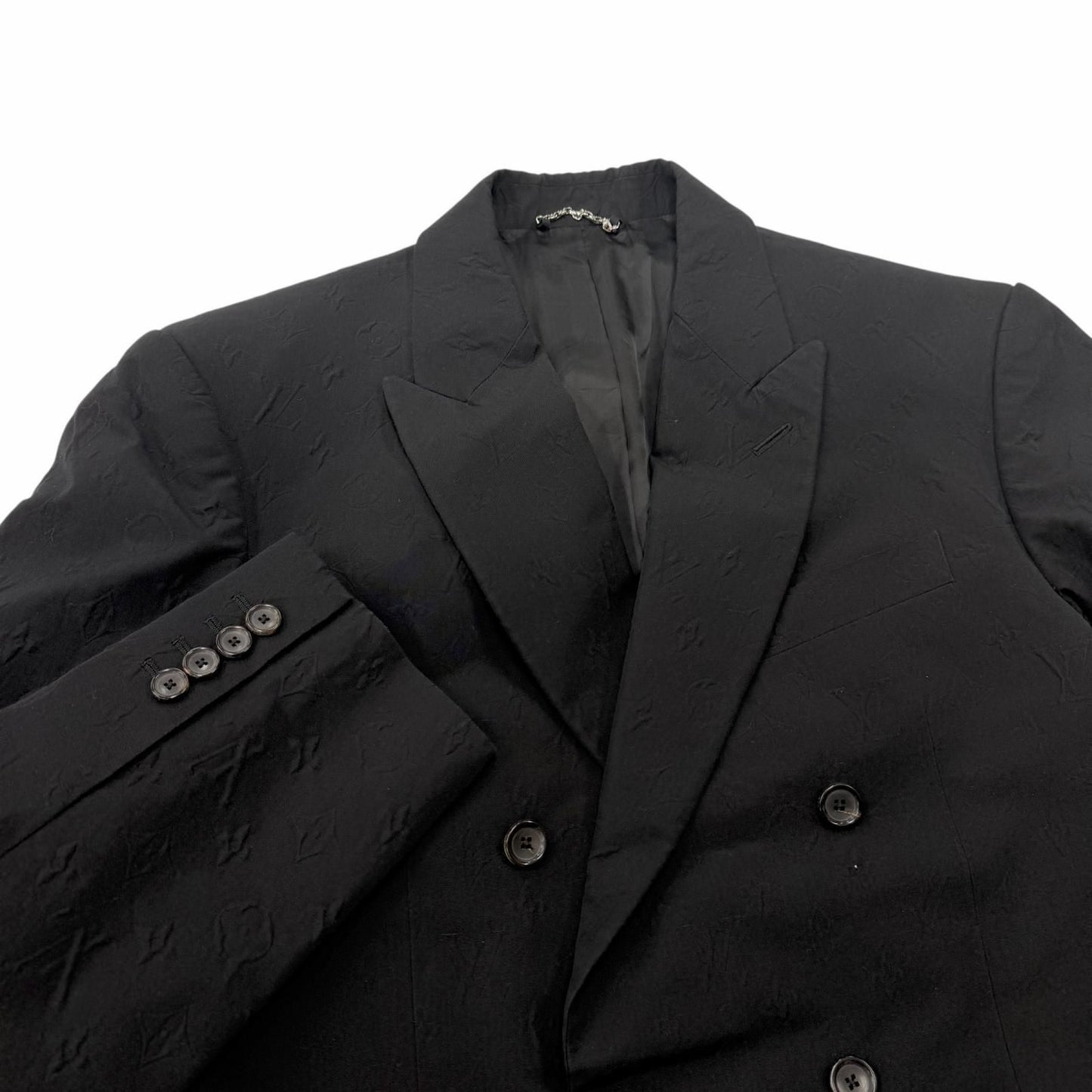 Louis Vuitton Embossed Monogram Double Breasted Suit Set Black — view 2