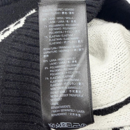 Balenciaga Wool Logo All Over Pattern Crew Neck Overall Knit Sweater Black White — view 7