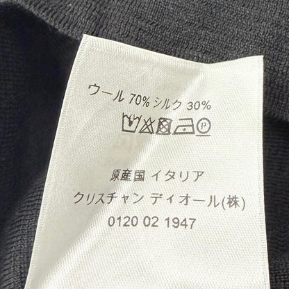 Dior Homme Wool Silk Logo Patch Crew Neck Knit Top Black Sweater — view 8