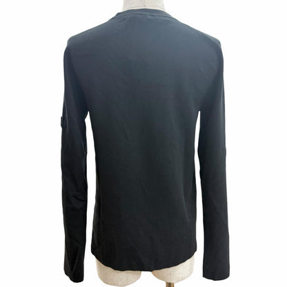 Dior Homme Wool Silk Logo Patch Crew Neck Knit Top Black Sweater — view 4