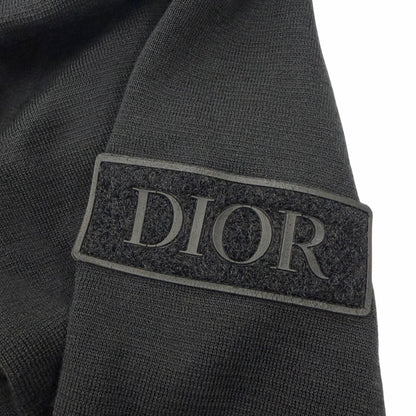 Dior Homme Wool Silk Logo Patch Crew Neck Knit Top Black Sweater — view 5