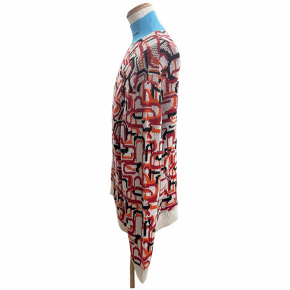 Prada Virgin Wool Cashmere Turtleneck All Over Pattern Sweater Red 52 — view 3