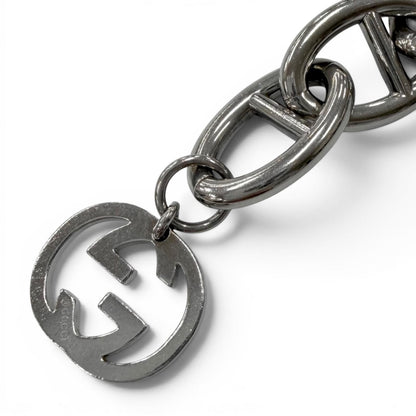 Gucci Vintage Anchor Chain Interlocking Bracelet Silver — view 3