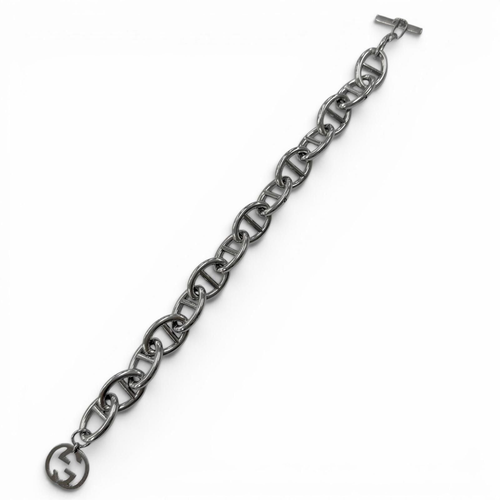 Gucci Vintage Anchor Chain Interlocking Bracelet Silver — view 2