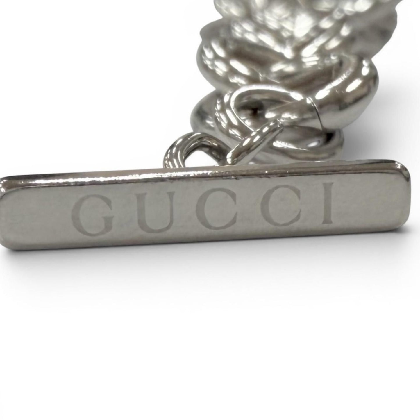 Gucci Vintage Anchor Chain Interlocking Bracelet Silver — view 4