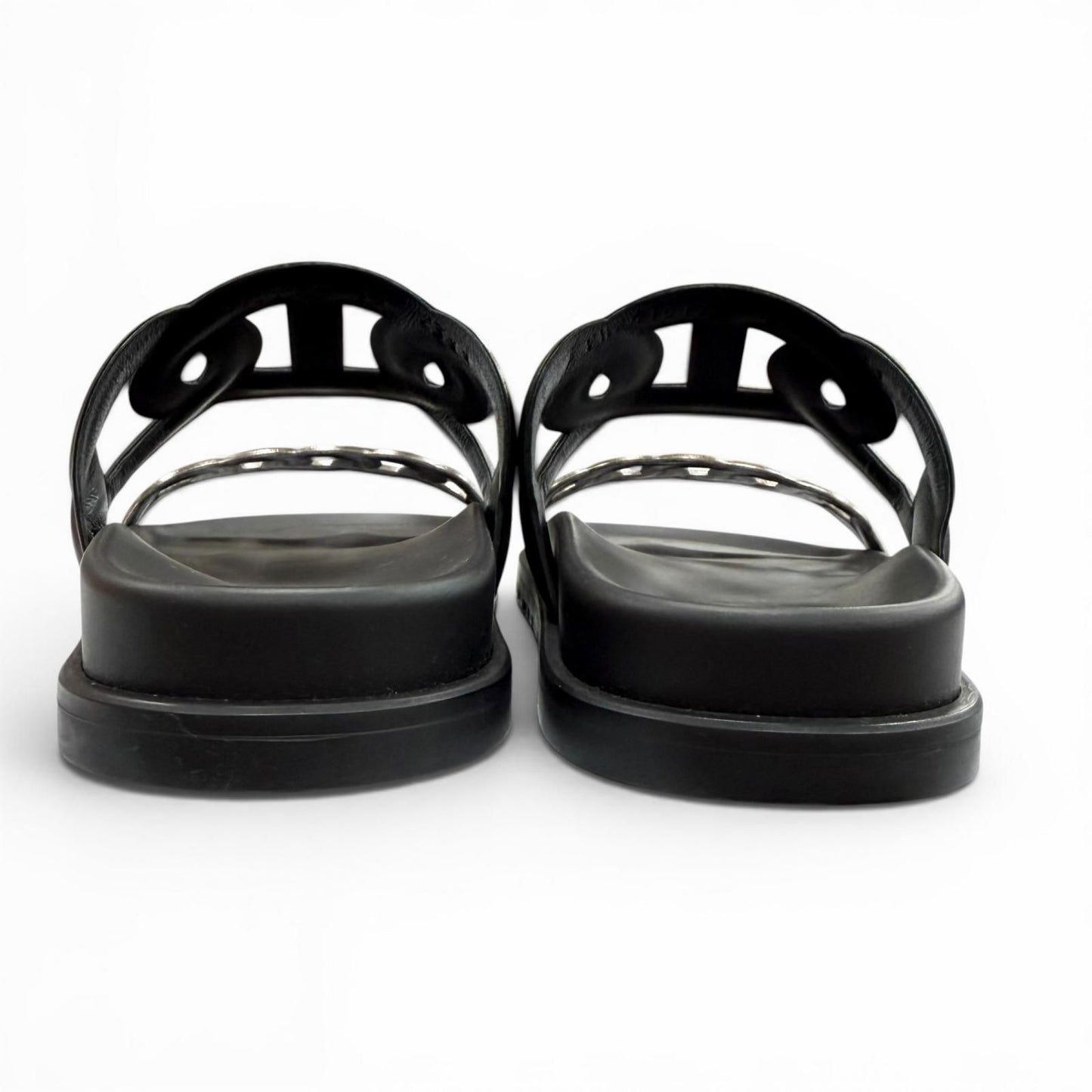 Hermes Extra Chaine D'ancre Rubber Sandals Black — view 5