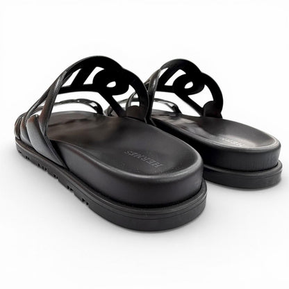 Hermes Extra Chaine D'ancre Rubber Sandals Black — view 6