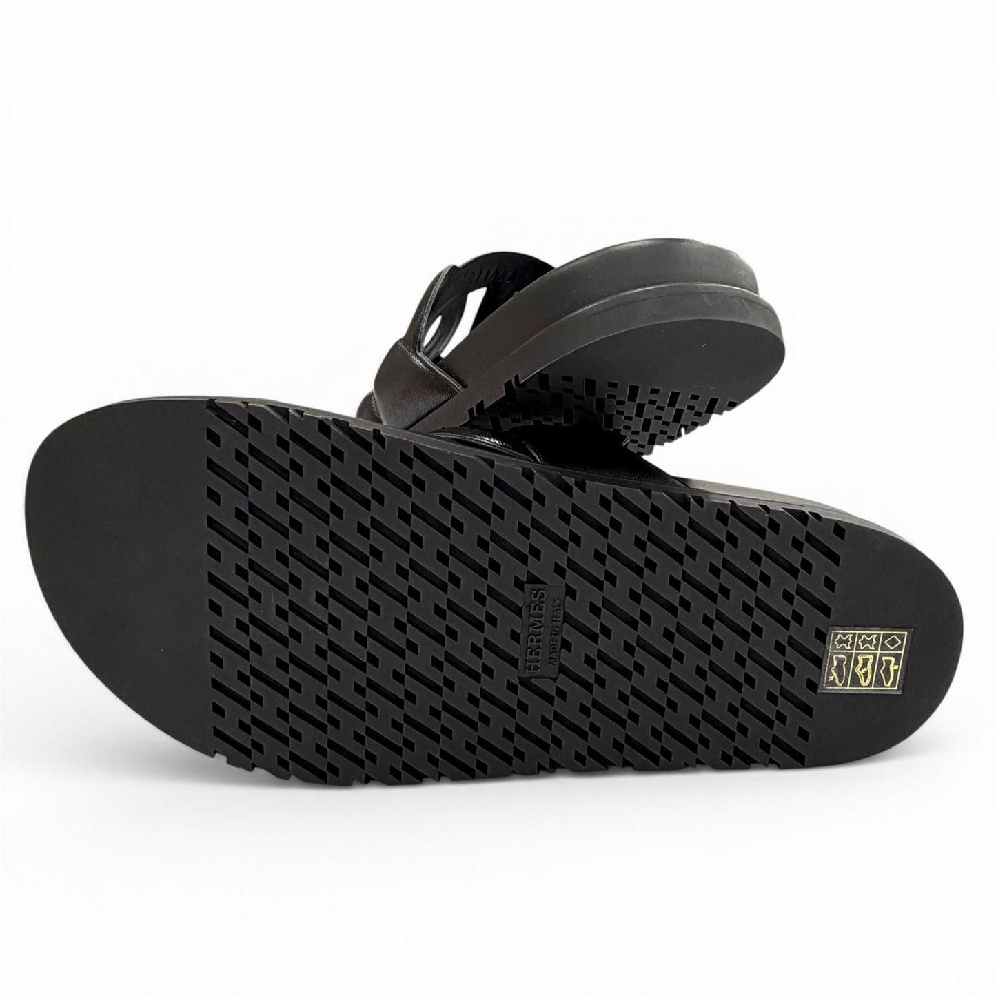 Hermes Extra Chaine D'ancre Rubber Sandals Black — view 8