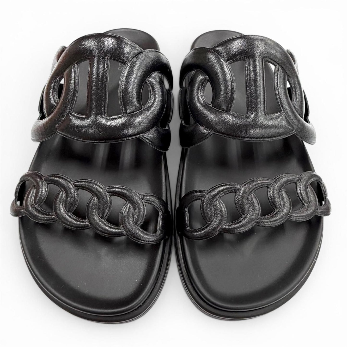 Hermes Extra Chaine D'ancre Rubber Sandals Black — view 7