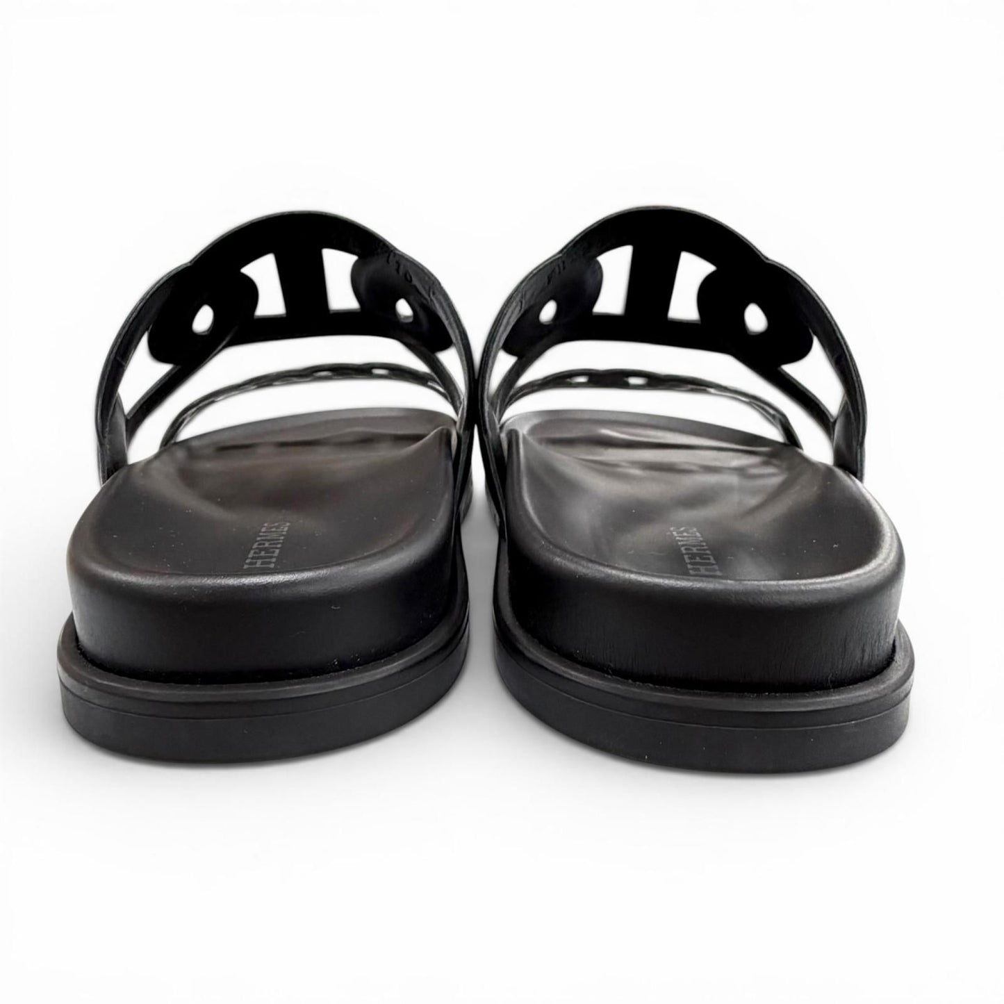 Hermes Extra Chaine D'ancre Rubber Sandals Black — view 5