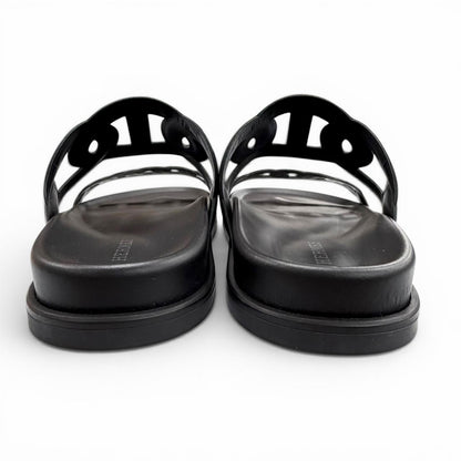 Hermes Extra Chaine D'ancre Rubber Sandals Black — view 5