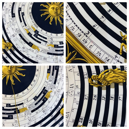 Hermes Dies ET Hore Carre 90 Black Multicolor Silk Scarf — view 6