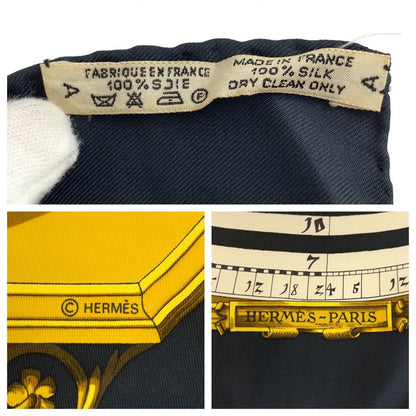 Hermes Dies ET Hore Carre 90 Black Multicolor Silk Scarf — view 3