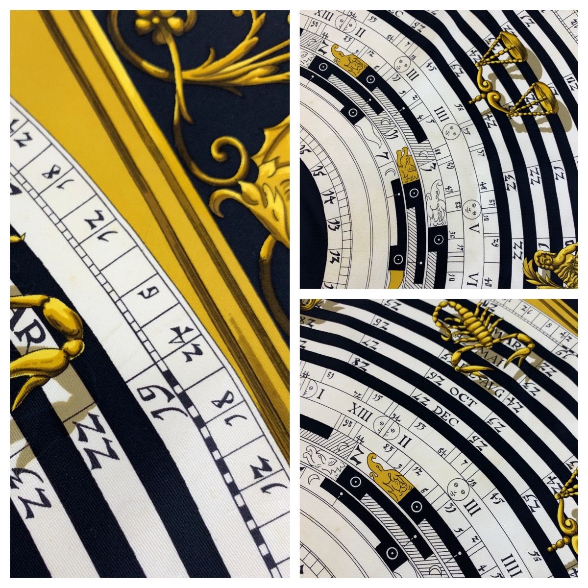 Hermes Dies ET Hore Carre 90 Black Multicolor Silk Scarf — view 7