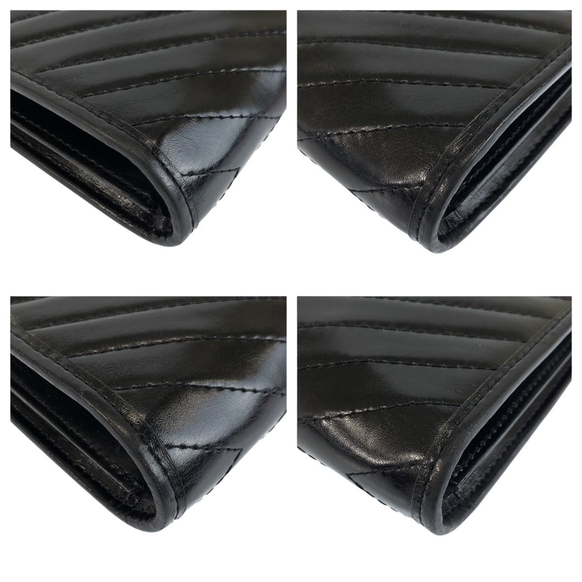 Saint Laurent Yves Vintage YSL Black Leather Clutch — view 4