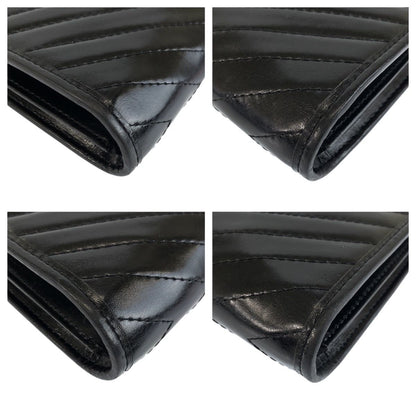 Saint Laurent Yves Vintage YSL Black Leather Clutch — view 4