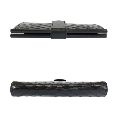 Saint Laurent Yves Vintage YSL Black Leather Clutch — view 9