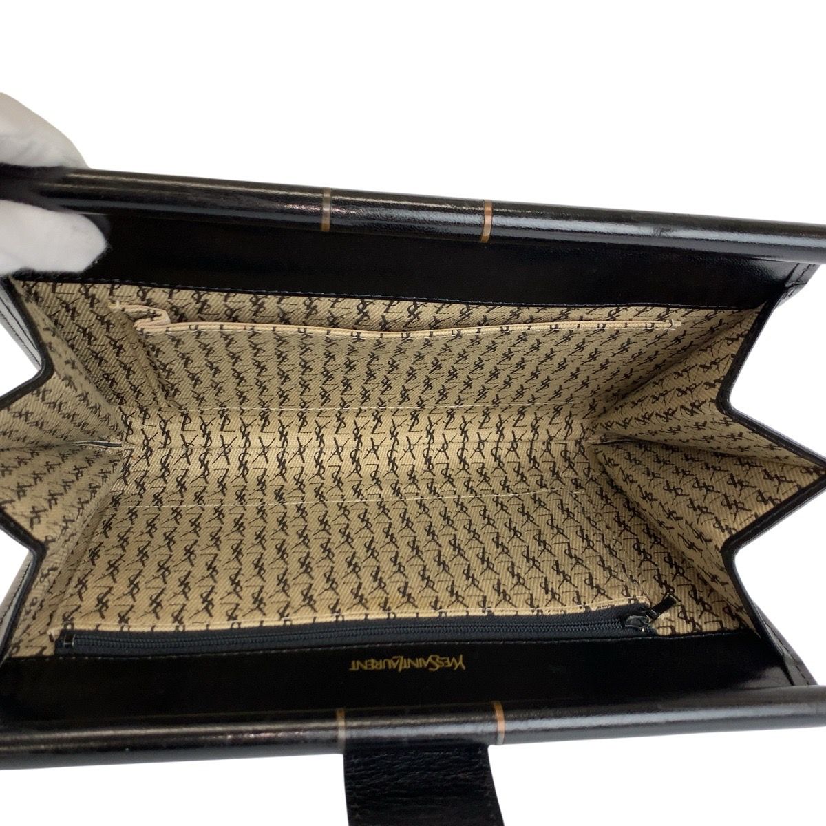 Saint Laurent Yves Vintage YSL Black Leather Clutch — view 7